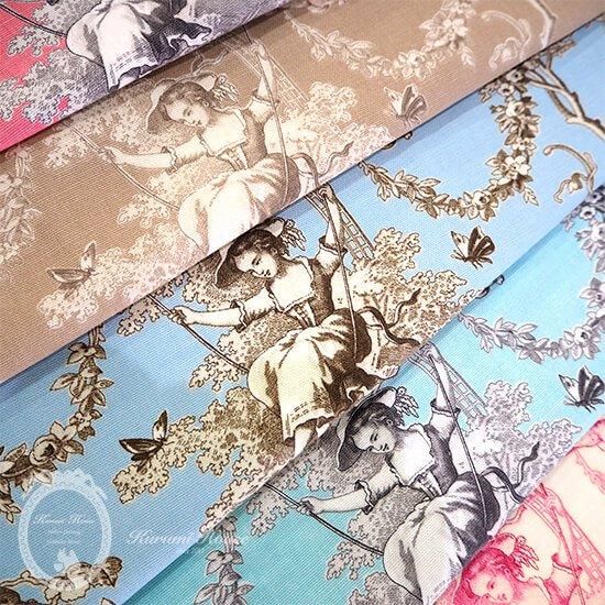 フランス製】ブランコに乗る少女【マゼンタ】｜ カルトナージュ