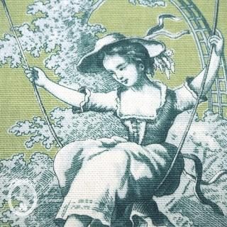 フランス製】ブランコに乗る少女【ベージュ】｜ カルトナージュ材料