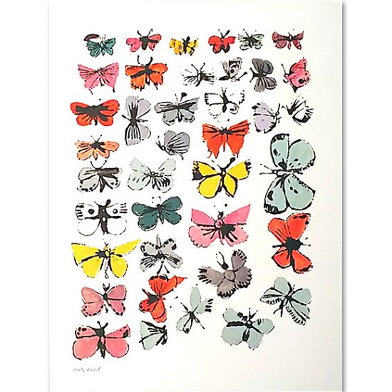 ポスター額装品 アンディ・ウォーホル 《Butterflies 1955/蝶》 - 額縁 