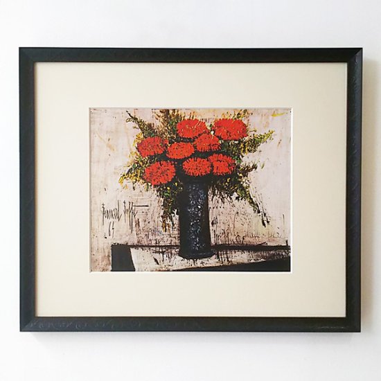 ポスター額装品 ベルナール・ビュフェ 《Red Flowers/赤い花》 - 額縁・ギャラリー37°