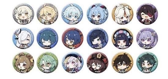 原神Genshin 磬弦奏華夜 Qキャラミニ缶バッジセット - 猫の肉球