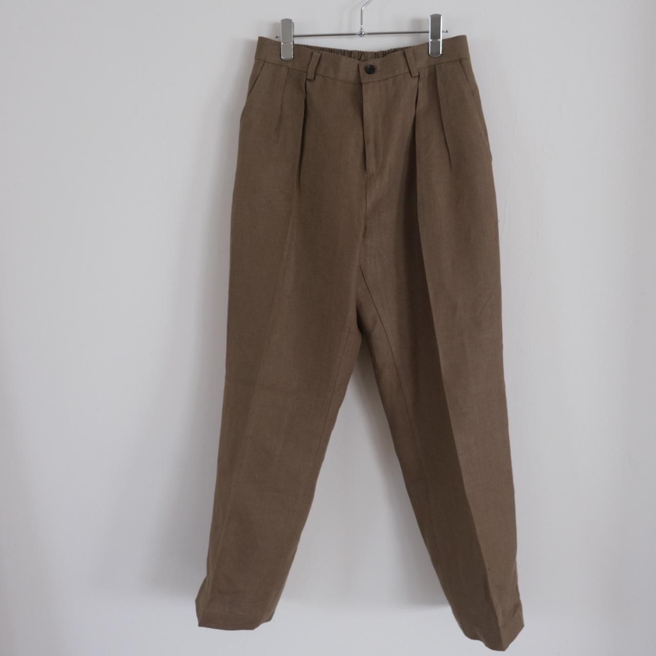 Aquellos Ojos Verdes BISHU / Heavy canvas linen Relax trousers(Cognac)