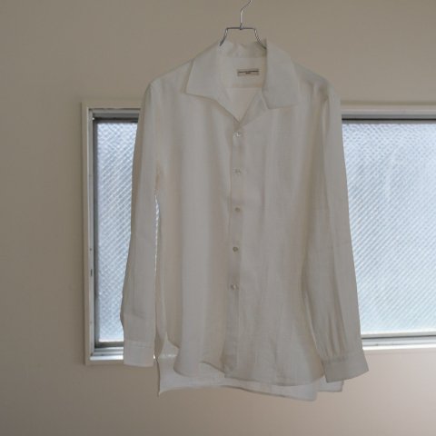 Aquellos Ojos Verdes BISHU / Luxe Linen Classic Open Collar Shirt(2 colors)