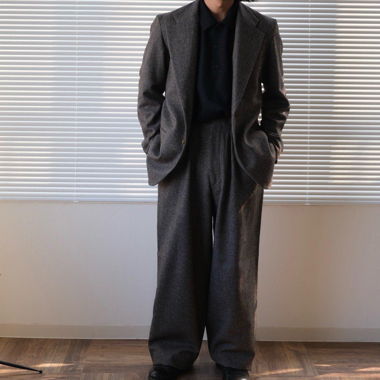 m's braque(エムズ ブラック) / TUCKED BAGGY PANTS TWEED