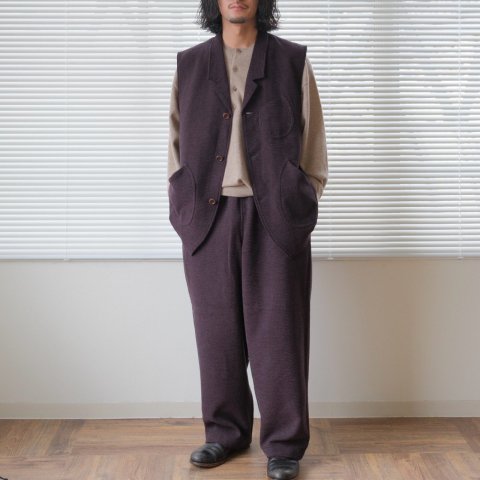 Gorsch the merrycoachman / WOOL RAYON VELVET YARN EAZY TROUSERS