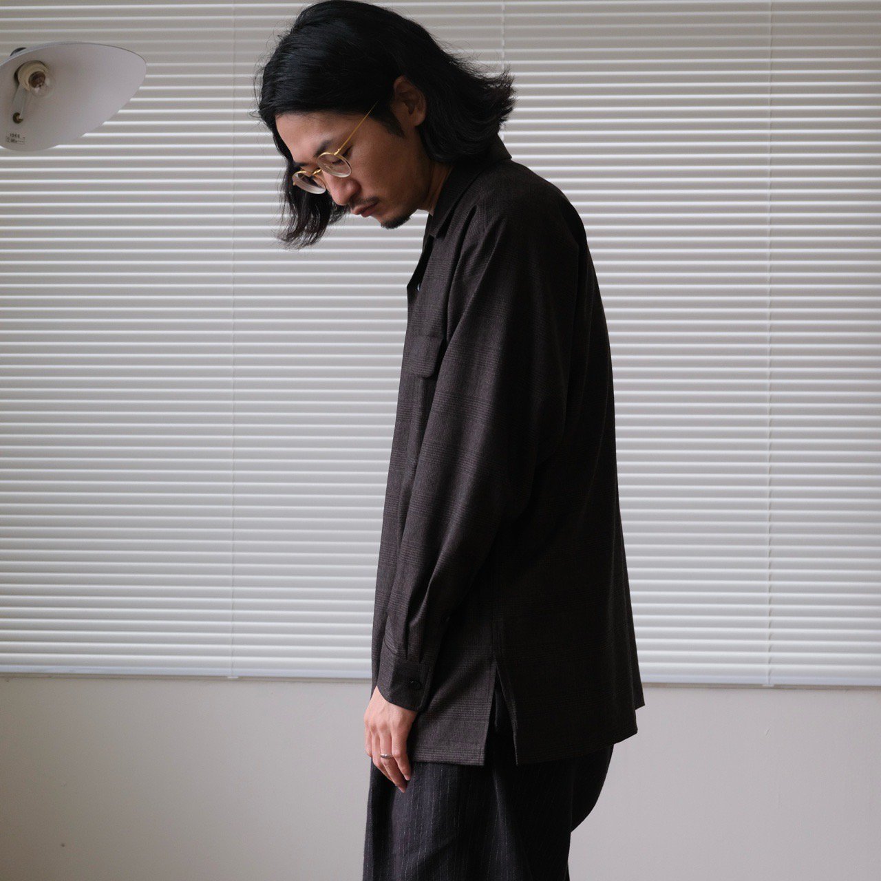 un/unbient (アン) / Kaikin Shirt Wool flannel Brown CH