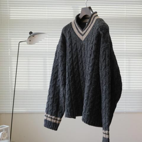 satou(ȥ) / silk ivy cable knit (2 colors)