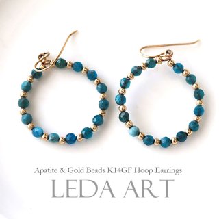 ͥ󡦥֥롼ε γѥȤ¤ա
Faceted Round Apatite  Seamless Beads K14GF Hoop Earrings
