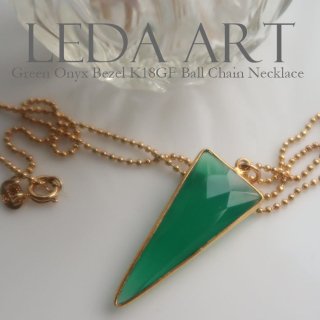 ۤƿʤջפɽإåɤΥͥå쥹
Green Onyx Arrowhead K18Gold-filled Ball Chain Necklace