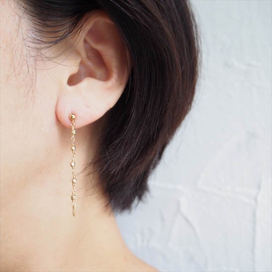 ピアス【Circle】/14KGF*シャンクＩライン2wayピアス - Accessory Shop Ouca