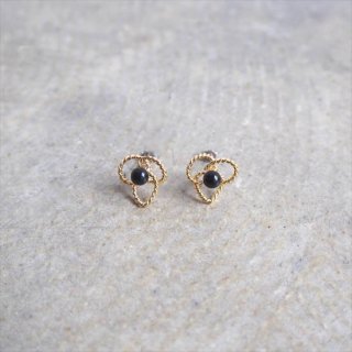 ピアス【Vintage】/透かしフラワー+オニキスピアス - Accessory Shop Ouca