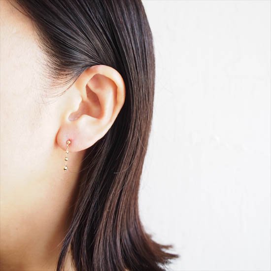 ピアス【Amuse】/10KYG*トライアングルミラーボールピアス - Accessory