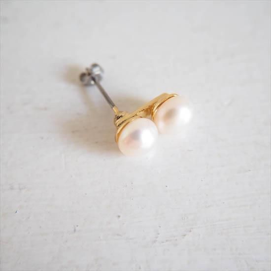 ピアス【Bride】/淡水パール7mm2粒ピアス, - Accessory Shop Ouca