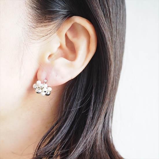 ピアス【Swing】/淡水パール×メタルパーツのMIXピアス*SV - Accessory Shop Ouca