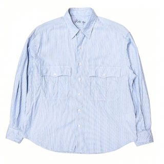 <img class='new_mark_img1' src='https://img.shop-pro.jp/img/new/icons25.gif' style='border:none;display:inline;margin:0px;padding:0px;width:auto;' />PORTER CLASSIC ROLL UP STRIPE SHIRT BLUE