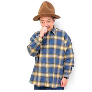 <img class='new_mark_img1' src='https://img.shop-pro.jp/img/new/icons47.gif' style='border:none;display:inline;margin:0px;padding:0px;width:auto;' />CATTA REGULAR WIDE SHIRT-MERANGE CHECK ֥롼 (å ͥ륷) 