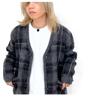 Rafu (  )  Mohair Cadigan ( إ ǥ ) BLACK 顼 ˥å