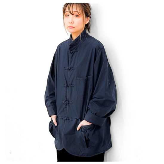 PORTER CLASSIC (ポータークラシック) WEATHER CHINESE COAT ( ウェザー チャイニーズジャケット ) ユニセックス  PC-026-2442 NAVY カラー