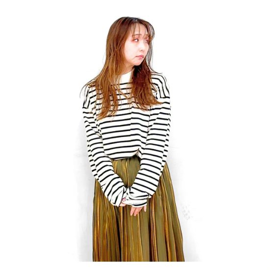 ITOCHI (イトチ) Aurora cloth double side pleated skirt ( プリーツ スカート ) Gold