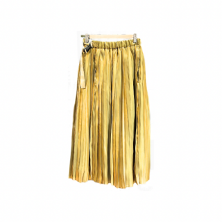 <img class='new_mark_img1' src='https://img.shop-pro.jp/img/new/icons64.gif' style='border:none;display:inline;margin:0px;padding:0px;width:auto;' />ITOCHI Aurora cloth double side pleated skirt<br>Gold