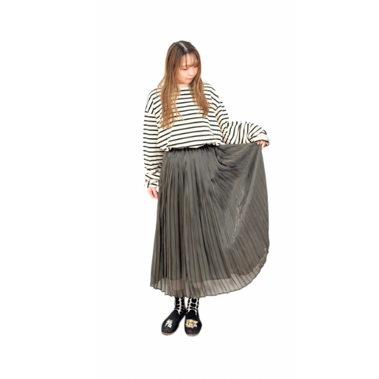 ITOCHI (イトチ) Aurora cloth double side pleated skirt ( プリーツ スカート ) charcoal