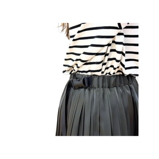 ITOCHI (イトチ) Aurora cloth double side pleated skirt ( プリーツ スカート ) charcoal