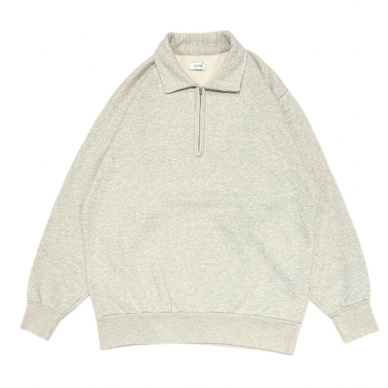 CIOTA Half Zip Sweatshirt Light Top Gray (シオタ ハーフジップ 