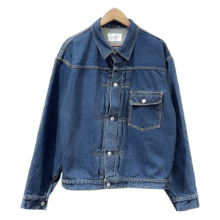 CIOTA<br>Single Pocket Denim Jacket<br>Dark Blue Damage