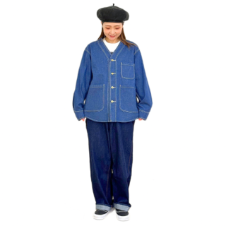 <img class='new_mark_img1' src='https://img.shop-pro.jp/img/new/icons47.gif' style='border:none;display:inline;margin:0px;padding:0px;width:auto;' />BARNS OUTFITTERS 70's No Collar Coverall JKT Indigo (С󥺥ȥեå Ρ顼 С BR-24132)