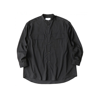 White Mountaineering Repose Wear BAND COLLAR SHIRT BLACK