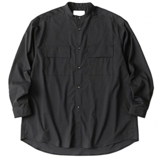 White Mountaineering<br>Repose Wear<br>BAND COLLAR SHIRT BLACK