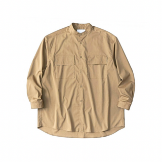 White Mountaineering Repose Wear BAND COLLAR SHIRT BEIGE