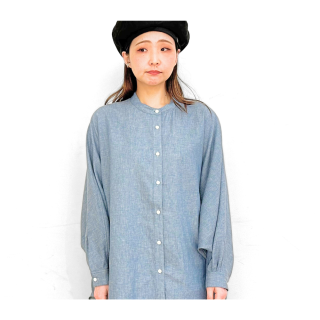 <img class='new_mark_img1' src='https://img.shop-pro.jp/img/new/icons47.gif' style='border:none;display:inline;margin:0px;padding:0px;width:auto;' />-yui-PONCHO BLOUSE BLUE HERRINGBONE (-楤- YS24-BL01ݥ֥饦)