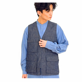 <img class='new_mark_img1' src='https://img.shop-pro.jp/img/new/icons47.gif' style='border:none;display:inline;margin:0px;padding:0px;width:auto;' />CATTA 24SS BDU 4POCKET VEST-INDIGO (å BDU-02 4ݥåȥ٥ )