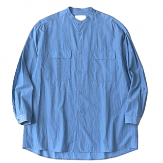 White Mountaineering<br>Repose Wear<br>BAND COLLAR SHIRT BLUE