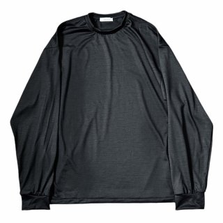 INTERIM<br>EXTRA FINE MERINO<br>WOOL JERSEYL L/S TEE<br>BLACK