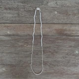 MANANAS / Small A. Beads  Silver Necklace WhiteSilver