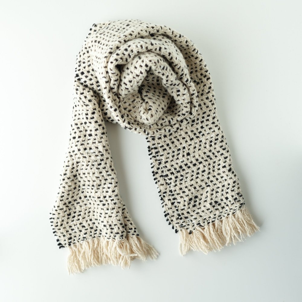 Suno&Morrison / Gara-bou Muffler Stole 
Herring bone-Dot Ivory (ܥ꡼)