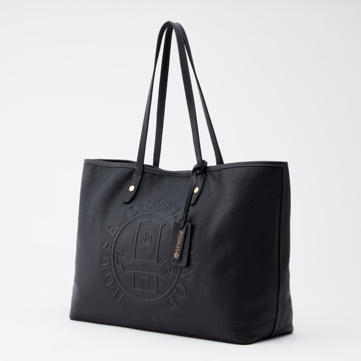 Burberry small embossed crest leather tote hot sale