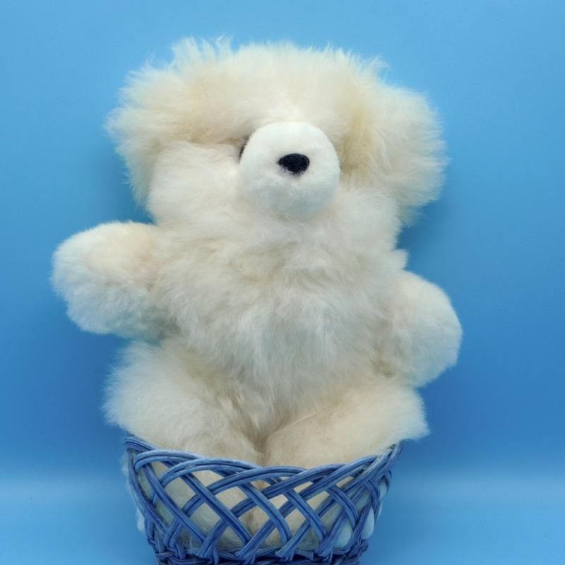 ベビーアルパカ クマ テディベア ぬいぐるみ［L］H 白 ホワイト