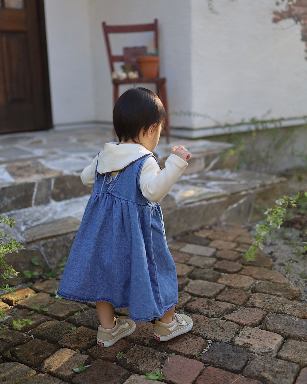 デニムワンピース（80-120センチ） - ナチュラル子供服 ikncoco 公式 | シンプルで可愛いベビー服・キッズ服の通販