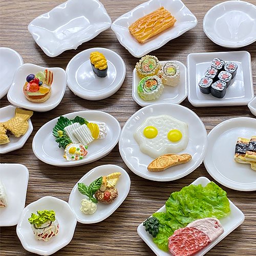 ミニチュア 食器 食玩 皿 トレー プレート プラスチック 18個セット ym1-2412 - GreenRoseネットショップYumi