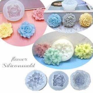 シリコンモールド レジン型 UVレジン アロマストーン アロマキャンドル エポキシ樹脂 石膏 石鹸 薔薇 フラワー 花 1個 mold-465