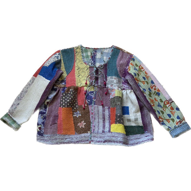 Vintage ralli quilt Rabari jacket D / ビンテージ カンタキルト ラ