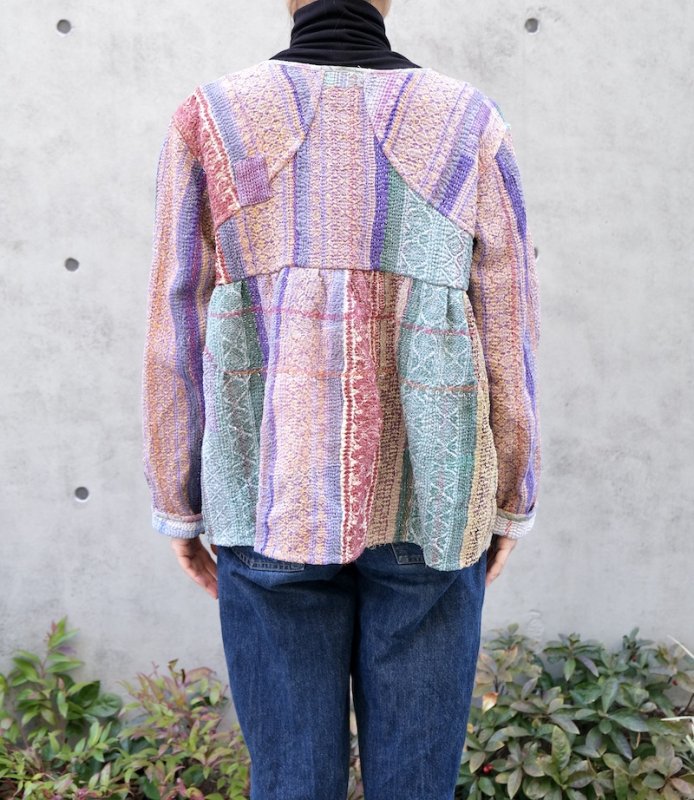 Vintage Kantha quilt Rabari jacket O / ビンテージ カンタキルト ラ