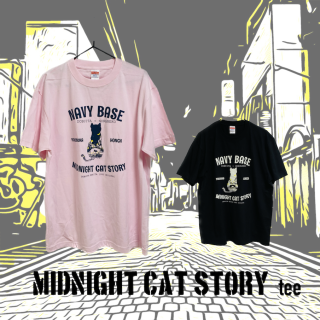 MIDNIGHT CAT STORY Tee [JPY 3,500]
