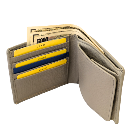 大容量小銭入れ付き二つ折り財布- 神戸革工房MIVU（ミィヴ）/ カスタムオーダー革製品