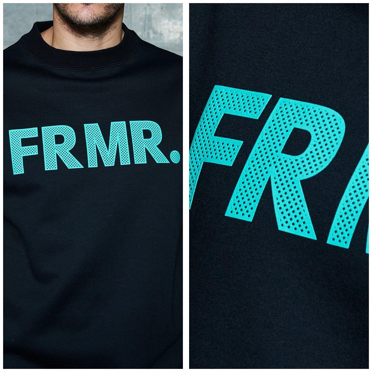 hide STAFF グラフィックTシャツ ターコイズ フロントロゴTシャツ ブラック/ターコイズ FRMR-001 - FRMR.公式