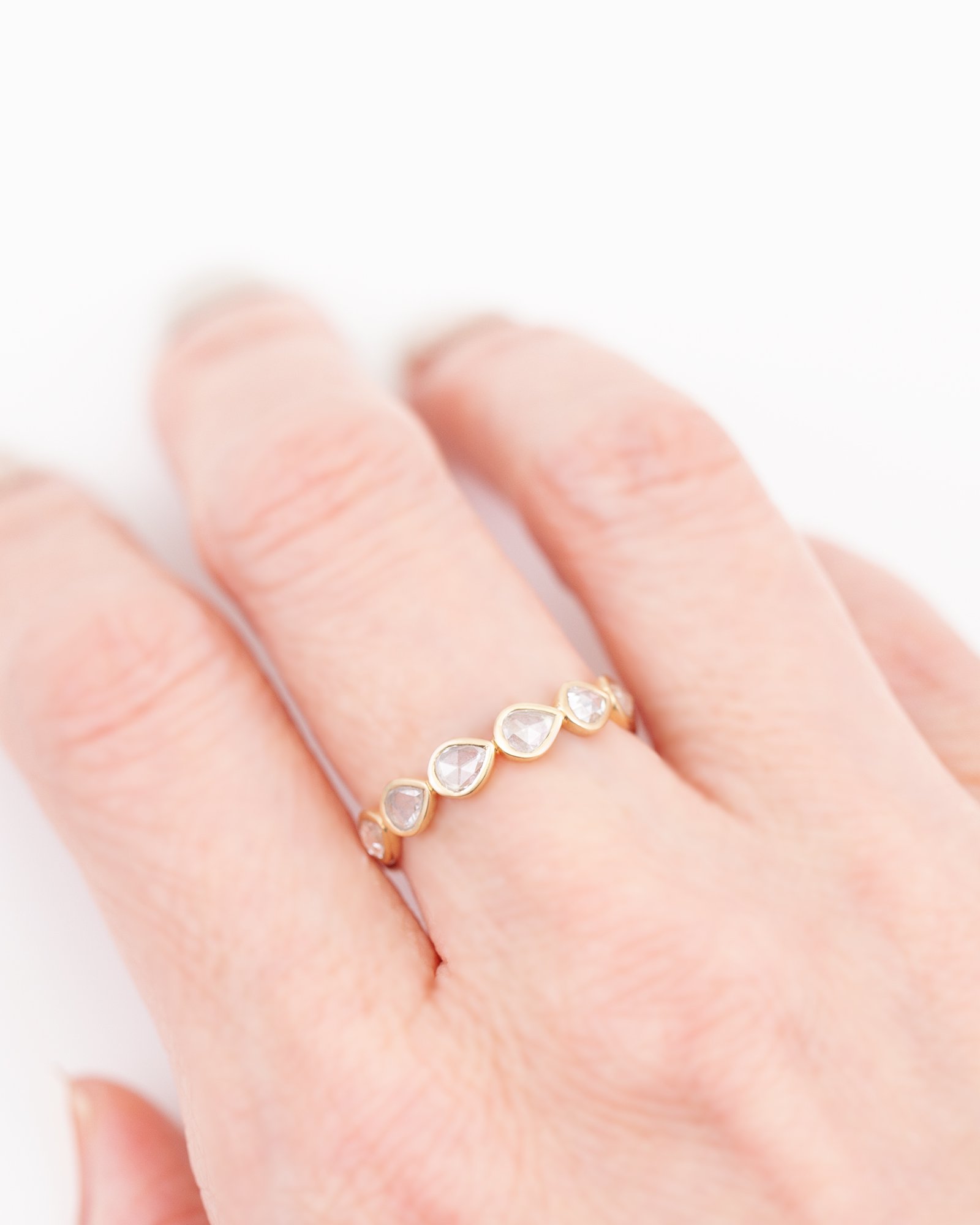 K18 Rosecut Diamond Full Eternity Ring / Pear Shape - Altgraph