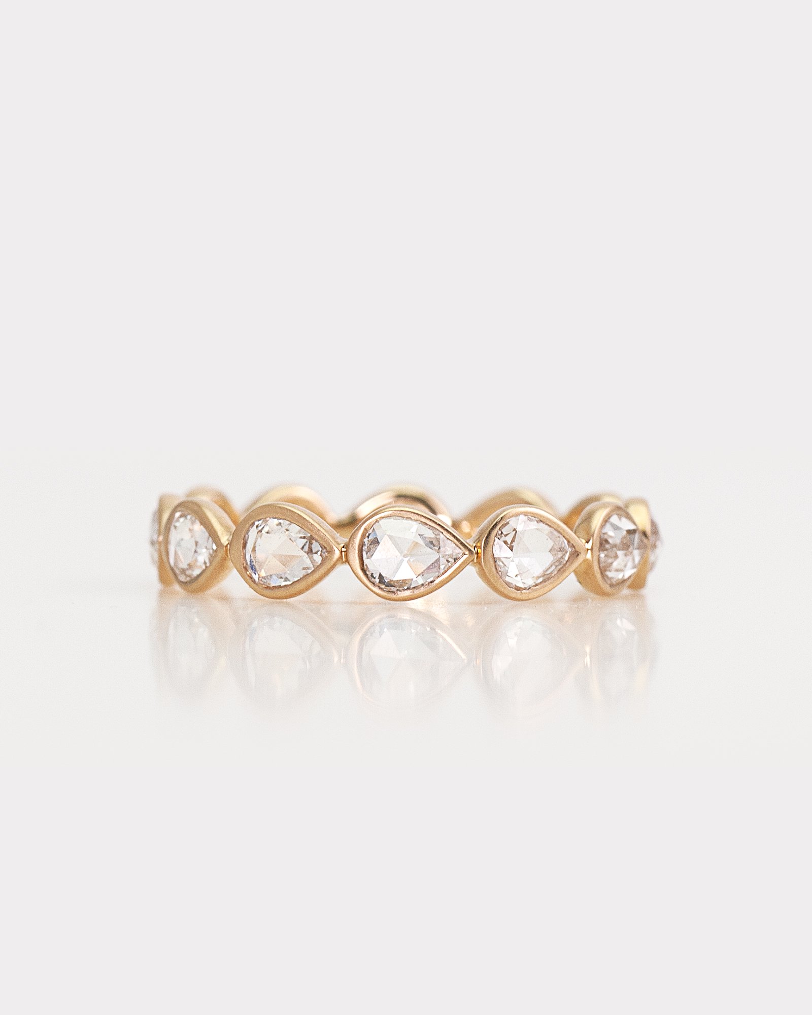 K18 Rosecut Diamond Full Eternity Ring / Pear Shape
